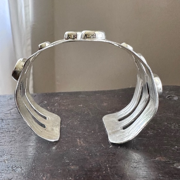 Beautiful Abstract Wide Sterling Silver Cuff Bracelet - Picture 7 of 12